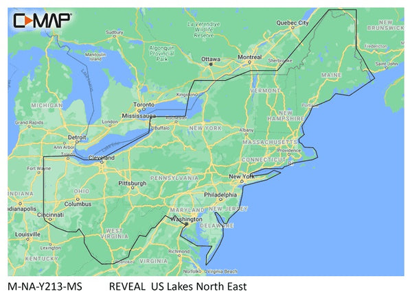 C-map Reveal Inland Us Lakes North East - C-Map