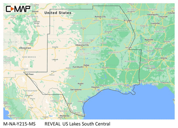 C-map Reveal Inland Us Lakes South Central - C-Map