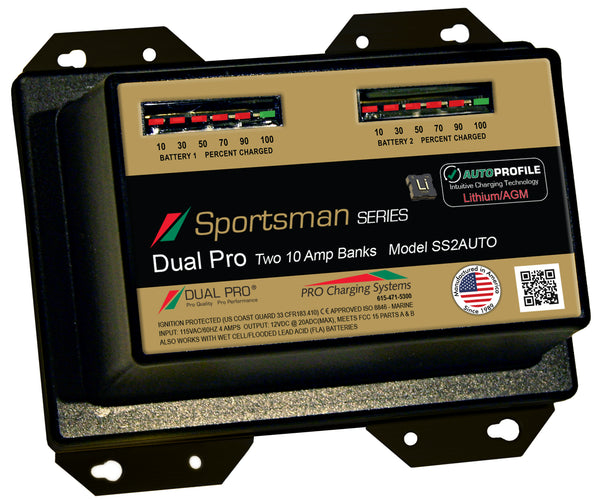 Dual Pro Ss2auto Battery Charger, Auto Profile 2 Bank 20 Amps - Sea Supply Hub