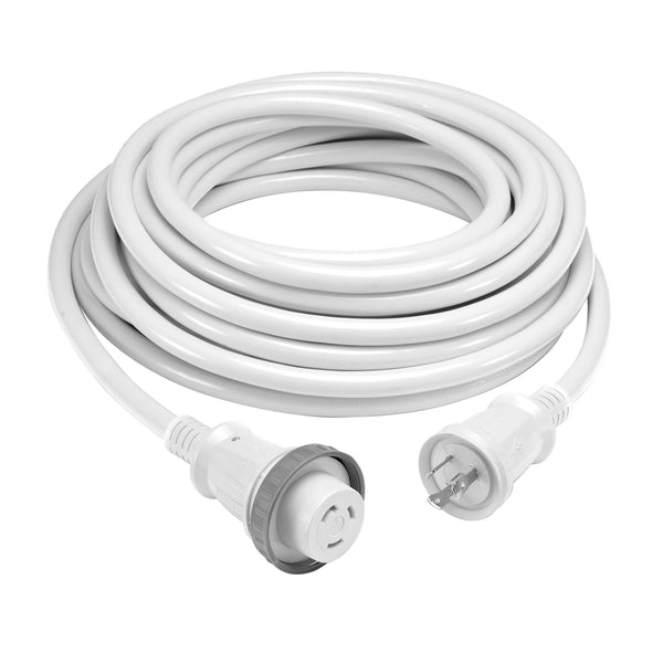 Hubbell Hbl61cm03wled 30 Amp 25 Foot Cordset With Led White - Sea Supply Hub