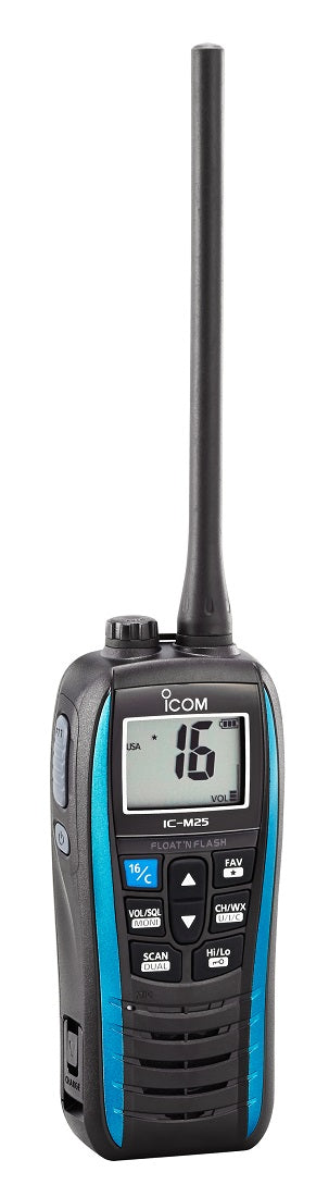 Icom M25 Floating Handheld Vhf Marine Blue 5 Watts - Sea Supply Hub