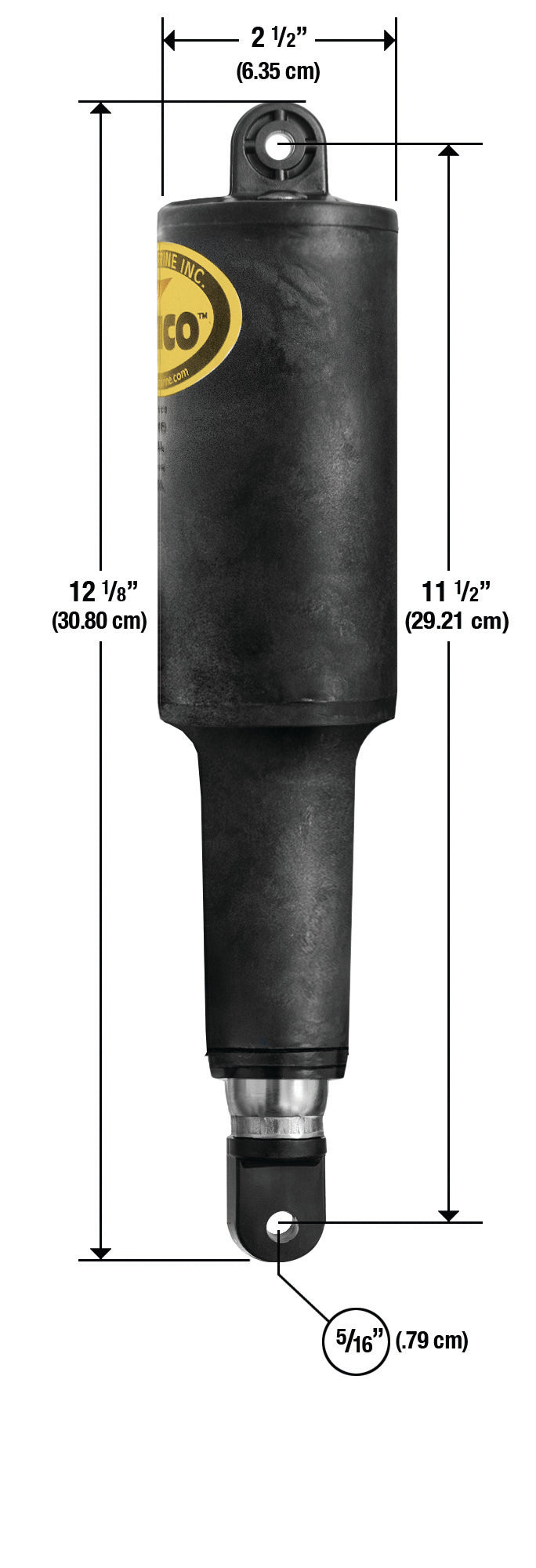 Lenco 2 1/4"" Stroke Standard 101 Actuator 5/16"" 12v - Lenco Marine