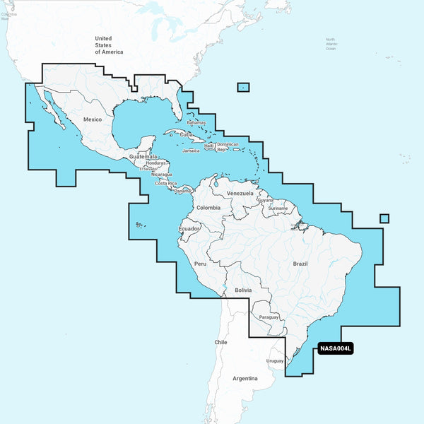 Navionics Plus Nasa004l Mexico, Caribbean To Brazil Microsd - Navionics