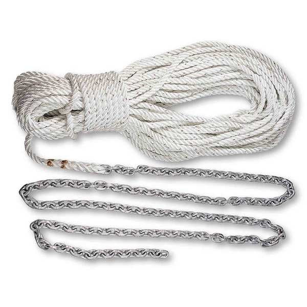 Powerwinch P10293 Anchor Rode 150' 1/2"" Rope 10' 1/4"" Chai - Sea Supply Hub