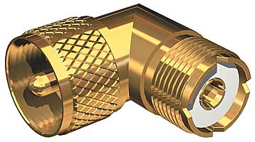 Shakespeare Right Angle Pl259 To So239 Adapter Gold Plated - Sea Supply Hub